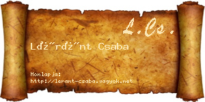 Léránt Csaba névjegykártya